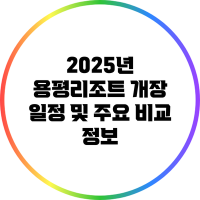 2025년 용평리조트 개장 일정 및 주요 비교 정보