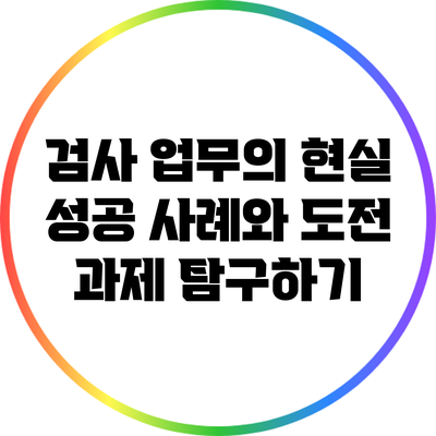 검사 업무의 현실: 성공 사례와 도전 과제 탐구하기