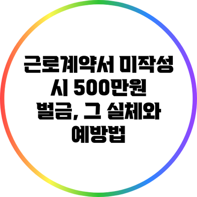 근로계약서 미작성 시 500만원 벌금, 그 실체와 예방법