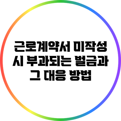 근로계약서 미작성 시 부과되는 벌금과 그 대응 방법