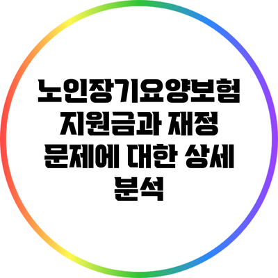 노인장기요양보험 지원금과 재정 문제에 대한 상세 분석