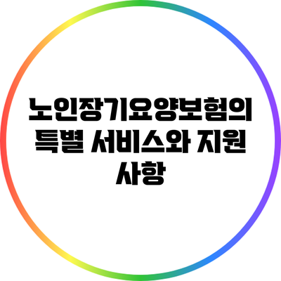 노인장기요양보험의 특별 서비스와 지원 사항