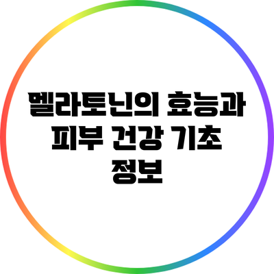 멜라토닌의 효능과 피부 건강: 기초 정보