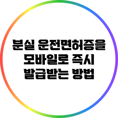 분실 운전면허증을 모바일로 즉시 발급받는 방법