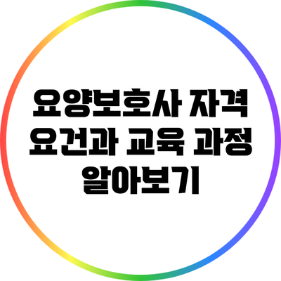 요양보호사 자격 요건과 교육 과정 알아보기