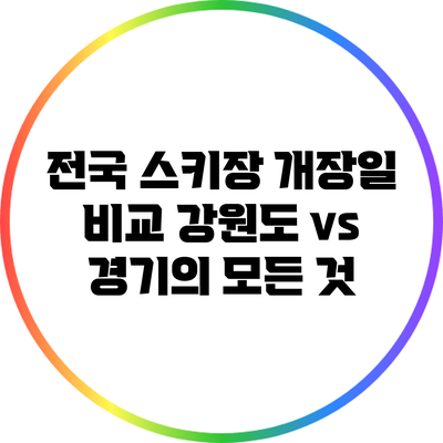전국 스키장 개장일 비교: 강원도 vs 경기의 모든 것