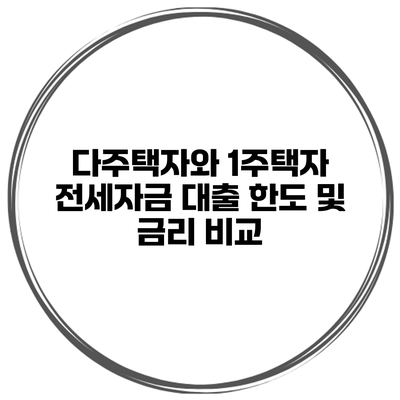 다주택자와 1주택자 전세자금 대출 한도 및 금리 비교