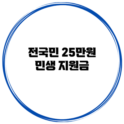 전국민 25만원 민생 지원금