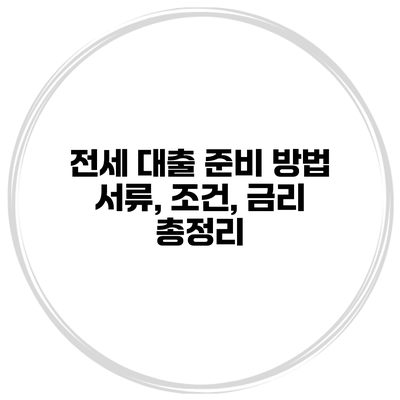 전세 대출 준비 방법 서류, 조건, 금리 총정리